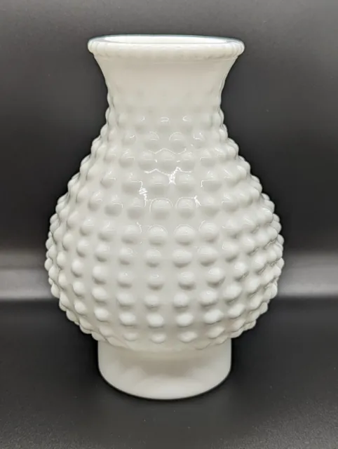 Vintage White Milk Glass Hobnail Hurricane Chimney Oil Lamp Shade Replacement 7"