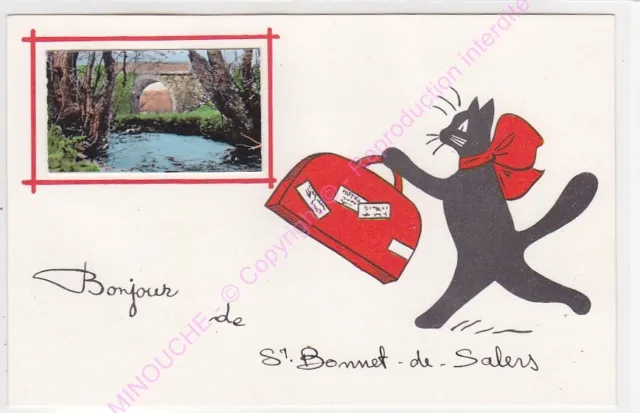 Cpsm 15140 Saint Cap Of Salers Bonjour Illustrator Rene The Cat n1