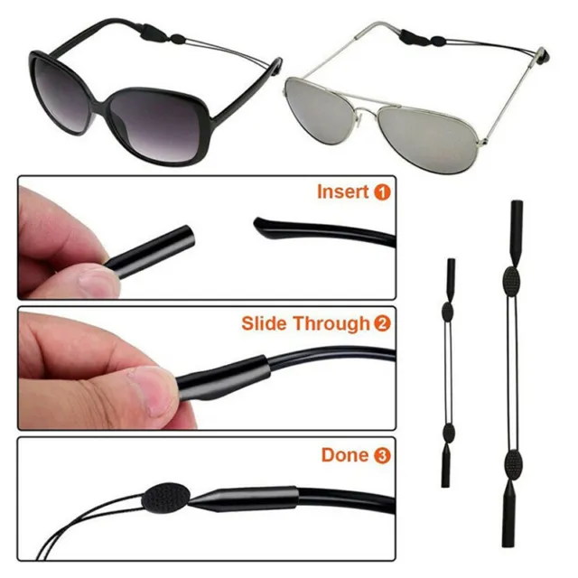 2x Glasses Strap Neck Cord Sports Eyeglasses Band Sunglasses Rope String Hold`js