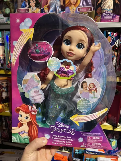 Jakks Pacific Bambola Disney Serie Deluxe Sire. ARIEL Parlante/coda con Glitter