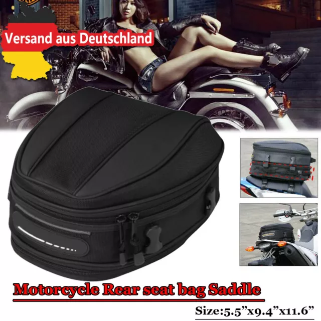 Motorrad Schwarz Soziussitz Tasche Rücktasche Rücksitz Gepäck Koffer Wasserdicht