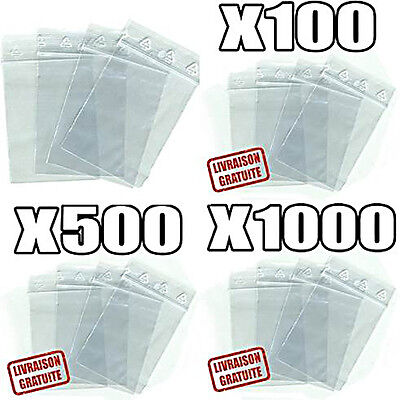 1000 Pochettes Pochons Sachets plastique Zip 40 x 60 mm 