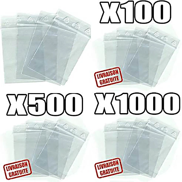 newlng 1000Pcs Transparent Zip Sachets Assortiment Sachets Plastique à Fermeture Zip 4cm X 6cm