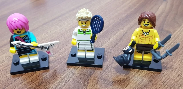 LOT OF 3 Lego Minifigures 8831 Series 7 Jungle Boy Tennis Ace