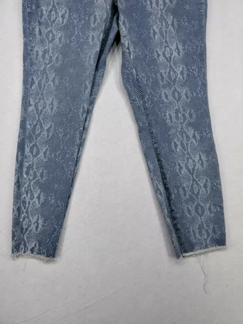 JLO Jennifer Lopez High Rise Skinny Crop Jean Womens Sz 12 Snakeskin Stretch 3