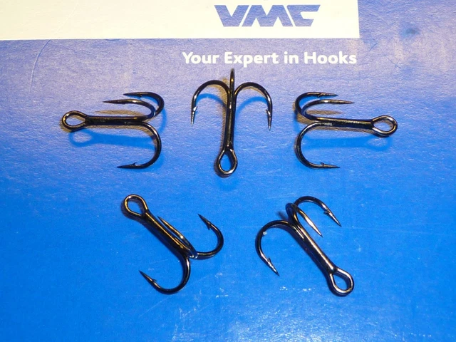25 Vmc Reg-Shank 1X Treble Hooks - Size 8 - Needle-Cone-Points - 7541Bn - Bulk 3