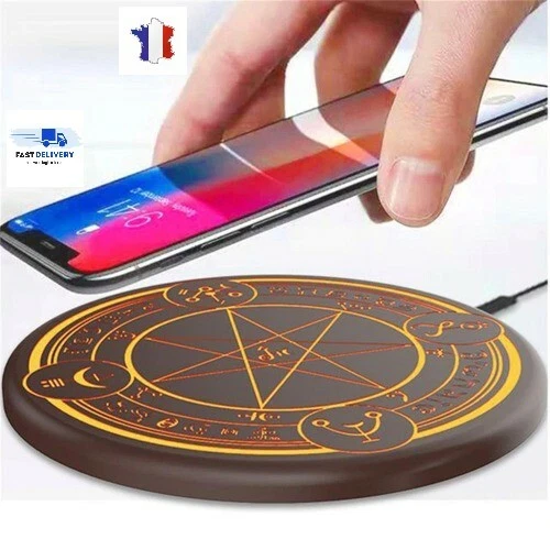 Chargeur sans fil Qi Induction LED 10W Rapide cercle magique Iphone Samsung