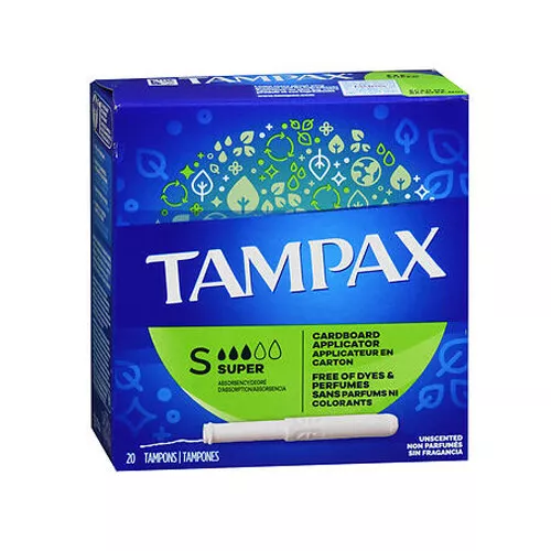 Tampax Tampons With Flushable Applicator Super Absorbency 20 each By Tampax