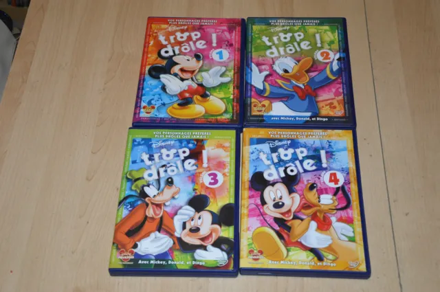 lot 4 DVD Trop drôle / Disney - Mickey, Donald, Pluto, Dingo...