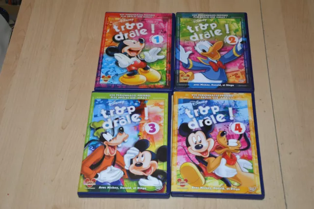 lot 4 DVD Trop drôle / Disney - Mickey, Donald, Pluto, Dingo...