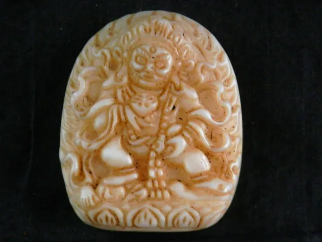 Exquisite Pure Tibetan Natural Ivon Jade Hand Carved *Hayagriva* Pendant HH141