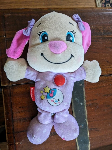 FISHER-PRICE NIGHTTIME SIS Puppy Dog Baby TALKING SOFT TOY Lullaby