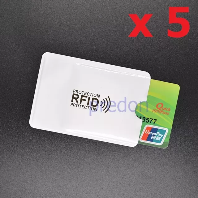 5 Custodie Carta Di Credito Bancomat Contactless Anti Truffa Clonazione Rfid