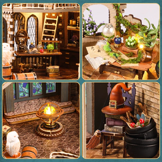 DIY MINI DOLLHOUSE Kit Wooden Magic Cabin Making Kit with Furniture and