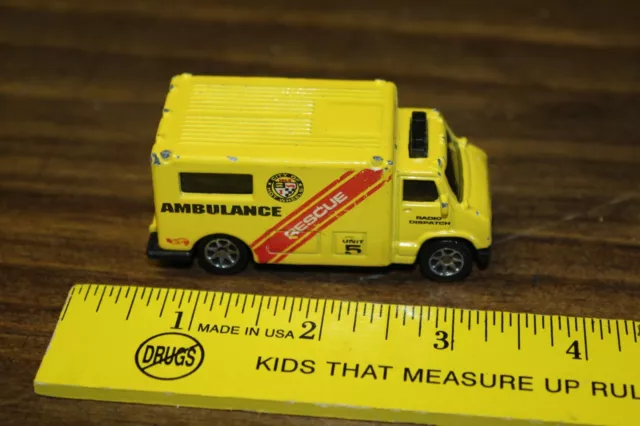 Vintage 1988 Hotwheels  Yellow Ambulance mild wear