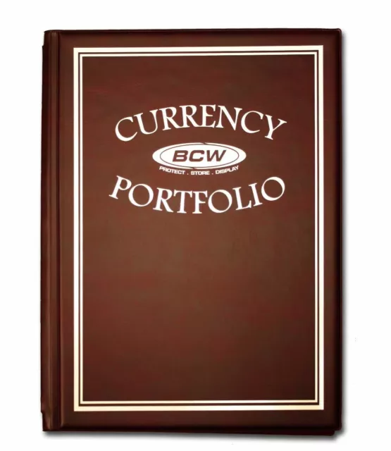 BCW Currency Portfolio / Album (Burgundy) Holds 30 Bills Paper Money Holder