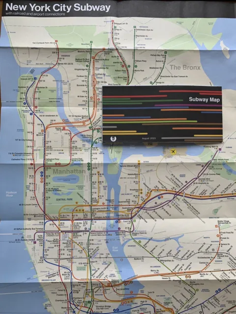 New York City NYC MTA Subway Railroad Map August 2023 Edition