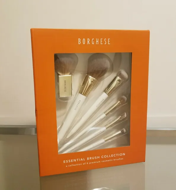 BORGHESE Essential Brush Set Collection 6 Premium Cosmetic Brushes NEW