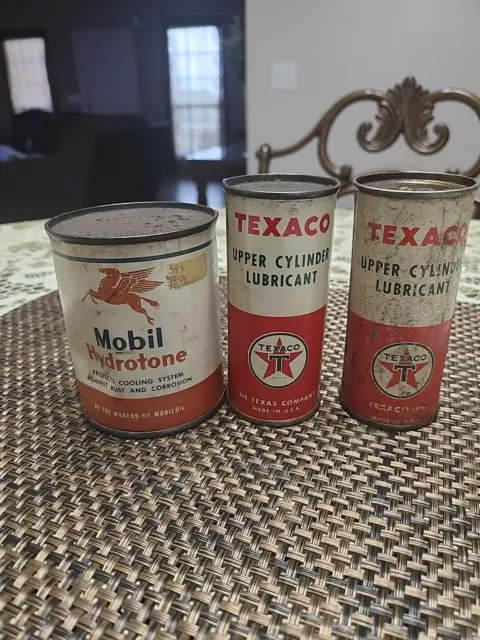 VINTAGE 1950's LOT OF 3 TEXACO & Mobil OIL & GAS STATION ADVERTIS METAL TIN SIGN