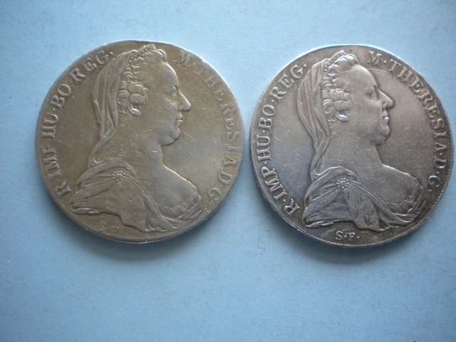 Austria Maria Theresa Thaler 1780  Silver coins x2 you grade