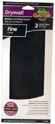 Grit Ali Gator, pantalla de lijado para paneles de yeso, arena fina 180, 4,25 x 11,25 pulgadas, 2 piezas