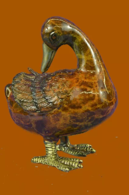 Handmade Vienna Brass Standing DUCK Cold Painted Bird Bergman Bronze  Deco Art