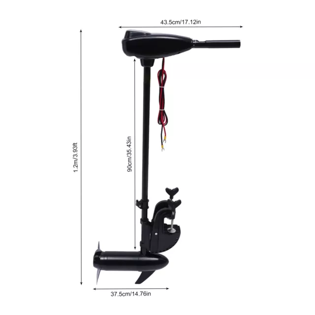 12V Thrust Electric Trolling Motor Saltwater Trolling Boat Motor for Kayak 80lbs