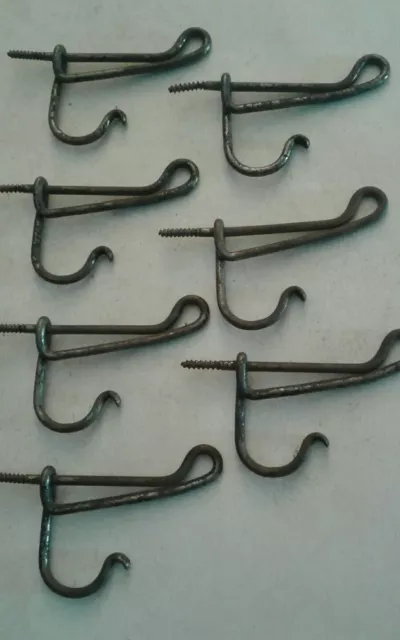 Vintage Hat or Coat Hooks Bathroom Wire Hooks Set of 7