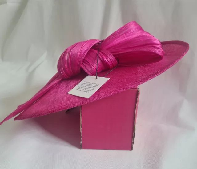 John Lewis Fascinator Magent Wide Brim Trim Hat  Headband BNWT RRP£165 2