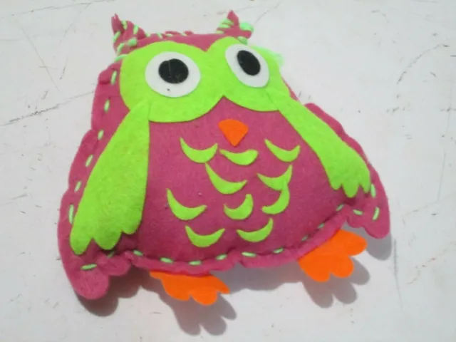 Handmade soft toy Pink Felt Owl