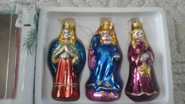 Vintage Schwarzwald Old World Hand Blown Set 3 Christmas Ornaments/Holiday