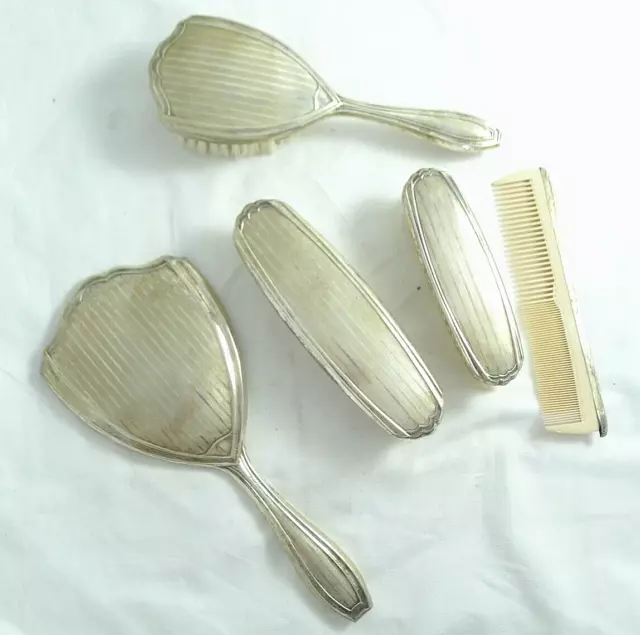 Vintage Servizio Da Toeletta In Argento Italiano 800 Vecchio  Arredo Idea Regalo
