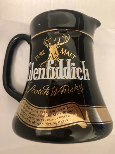 Vintage Glenfiddich Pure Malt Scotch Whiskey advertising Water Jug Home Bar