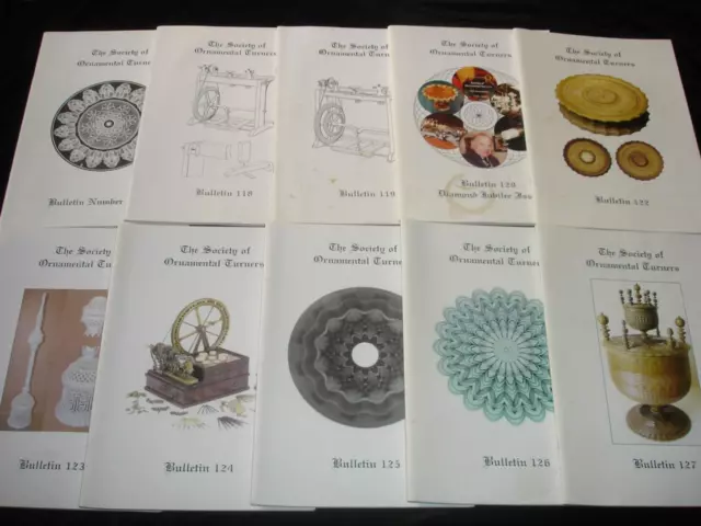 10 x Bulletin of The Society of Ornamental Turners #109-127 lathes turning hobby