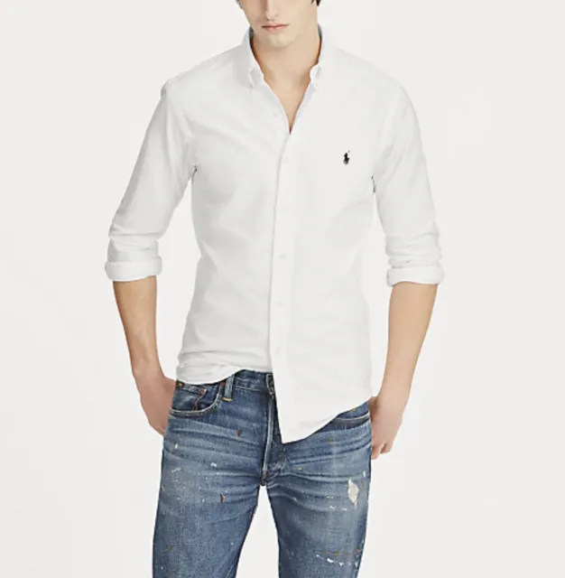 Ralph Lauren uomo TG XL Camicia in Oxford colore bianco slim fit CASUAL