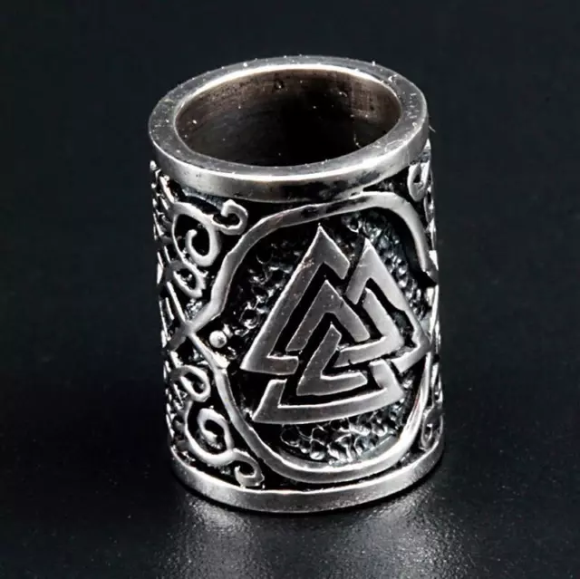 Valknut Bartperle "GUNNAR'" aus 925 Sterling Silber