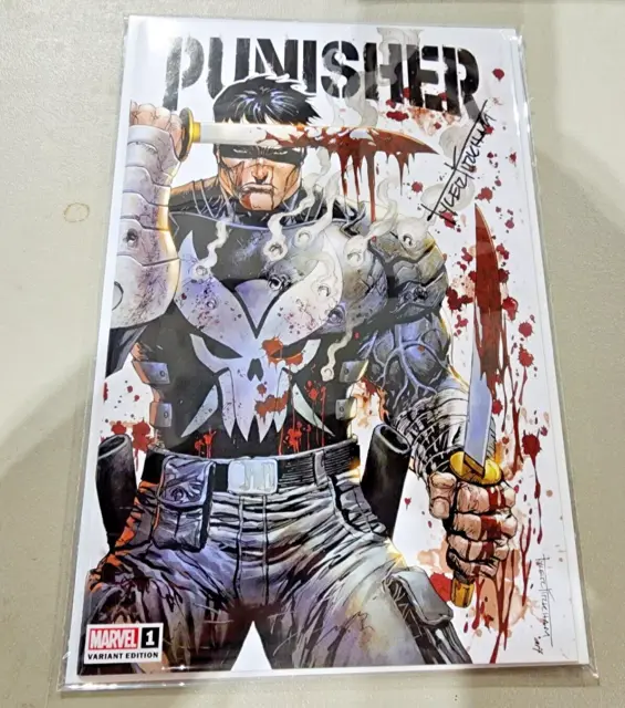 Punisher #1 Tyler Kirkham Battle Damage Trade Variant Whatnot Exclusive! Signed