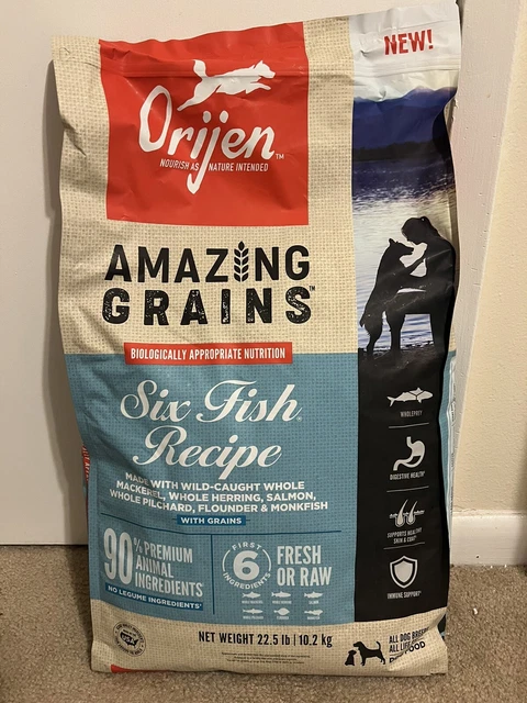 ORIJEN Amazing Grains Six Fish Recipe Dry Dog Food, 22.5lb