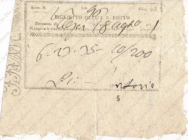 1841 VENEZIA Biglietto Gioco del Lotto lotteria estrazione vincita documento 1/3
