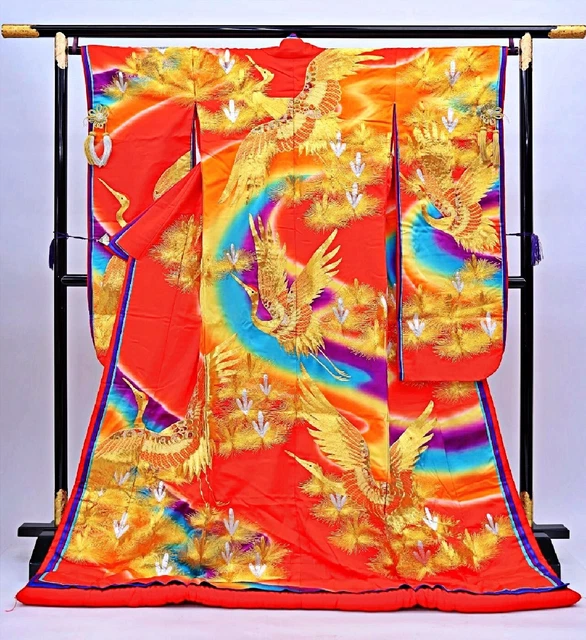 Japanese Kimono Uchikake Wedding Pure Silk  japan 883