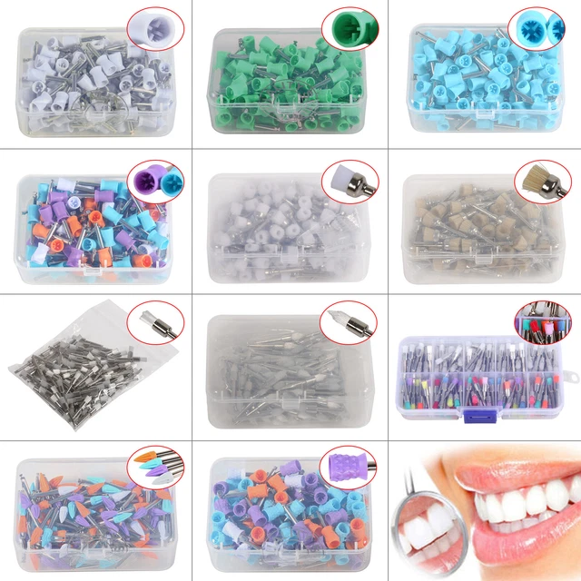 100pc Dental Prophy Polishing Cup Cups Brushes For Contra Angle Handpiece Latch
