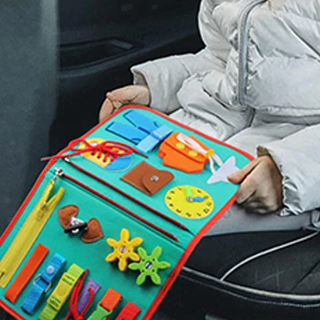 Accessorio Busy Board Con Interruttore E 3 Luci Colorate, In MDF, Per Sviluppare La Motricità Fine Nei Bambini