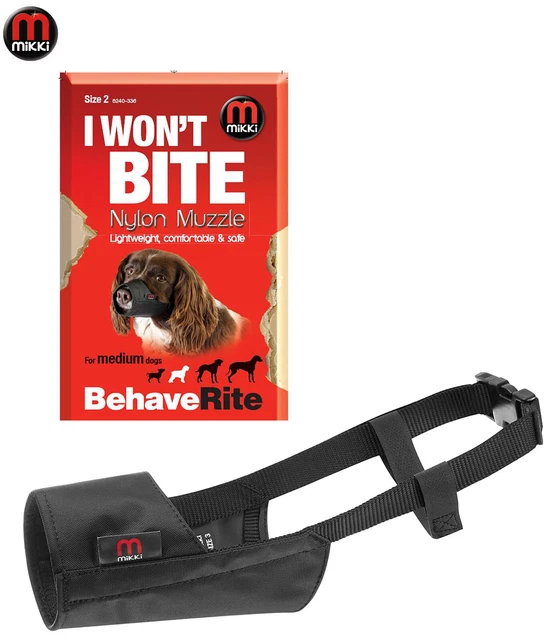 MIKKI I WON T Bite Dog Puppy Soft Breathable Nylon Muzzle Stop