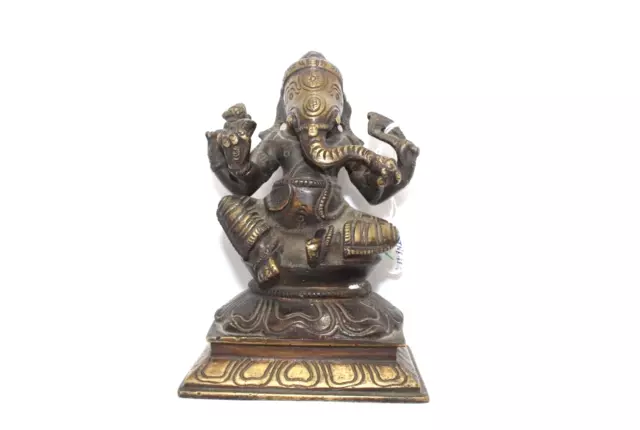 Laiton Antique Statue God Ganesha Figurine Fait à la Main Décor Maison Cadeau W