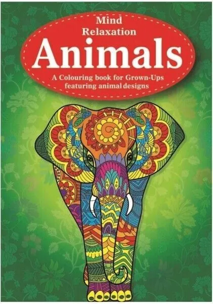Amazing Animals Adult Coloring Book, Stress Relieving Mandala Relax Mind Animal