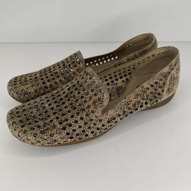 Sesto Meucci Nefen Tan Cutout Loafers Breathable Women's Size 7 Comfort Shoes