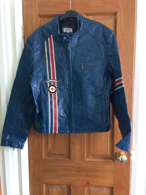 LAMBRETTA MODENA MENS Real Leather Biker Jacket size XXL