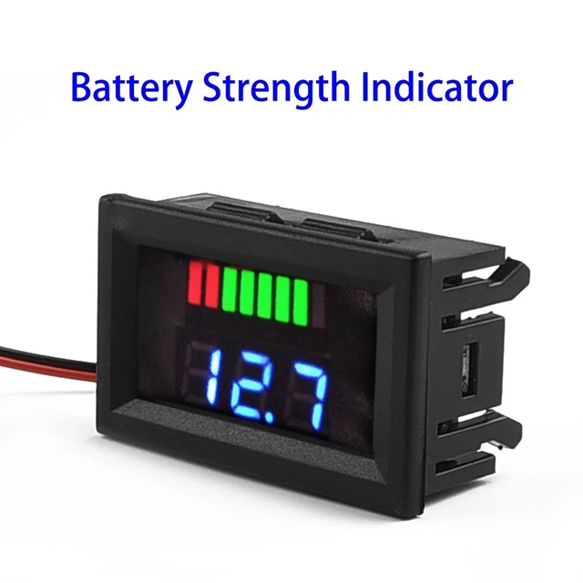 Moniteur Capacité Batterie LCD - 12V à 48V - Affichage Pourcentage - Rétroéclairage Vert - Installation Facile - Universel