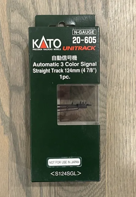 NIB Kato N Scale 124mm 4-7/8" Automatic 3-Color Signal Straight Track 20-605