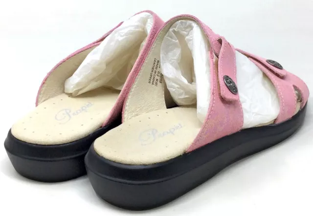 Propet Womens St. Lucia Slide Sandal Peep Toe Pink Foil Size 6.5 M US 3